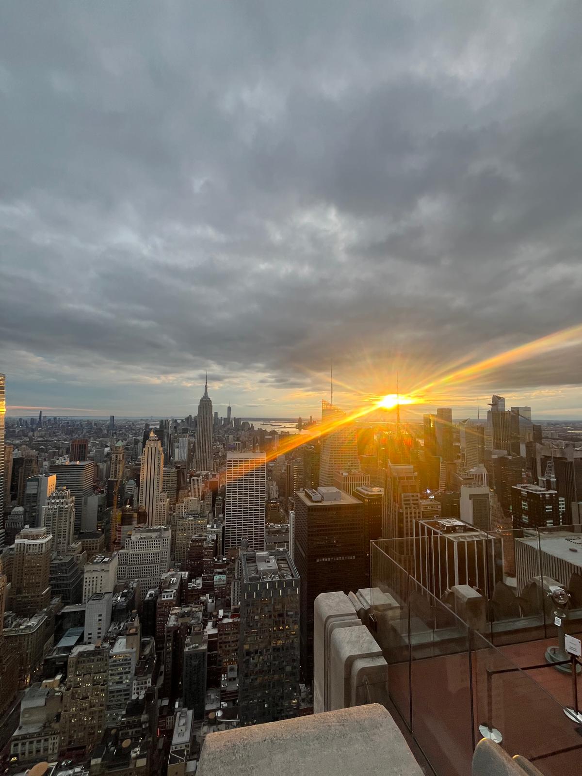Coucher de soleil depuis le Top of the Rock