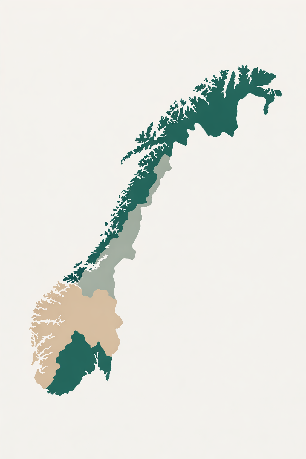 Carte des régions de Norvège